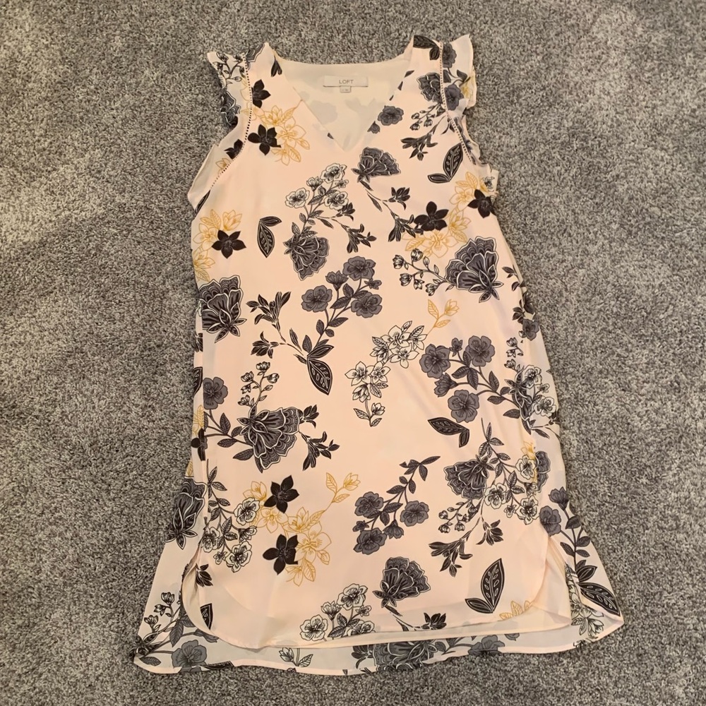 Pink Floral Dress LOFT